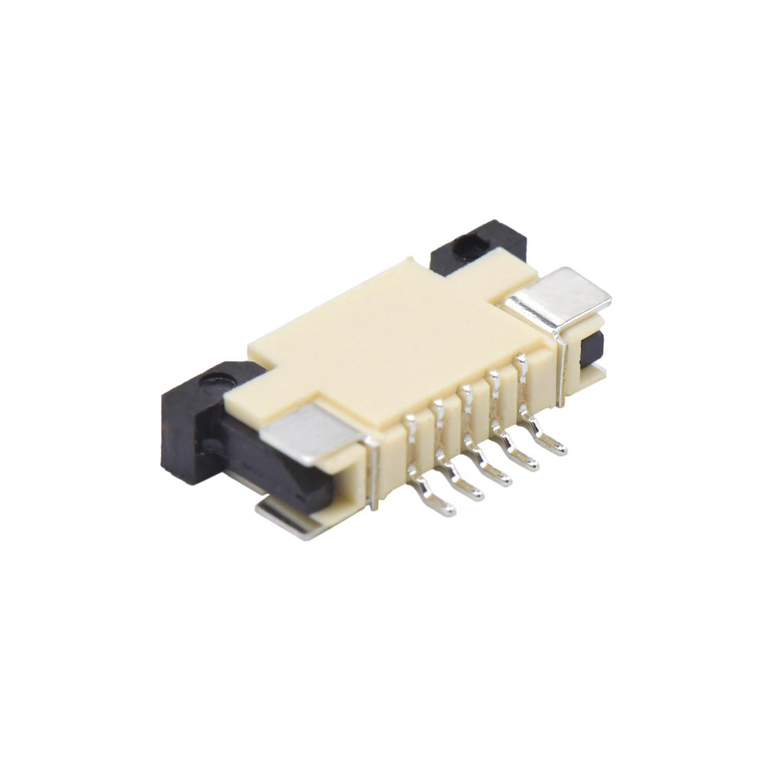 FPC1.0Pitch-H2.5卧贴上接触抽屉式 5pin 本色 镀亮锡